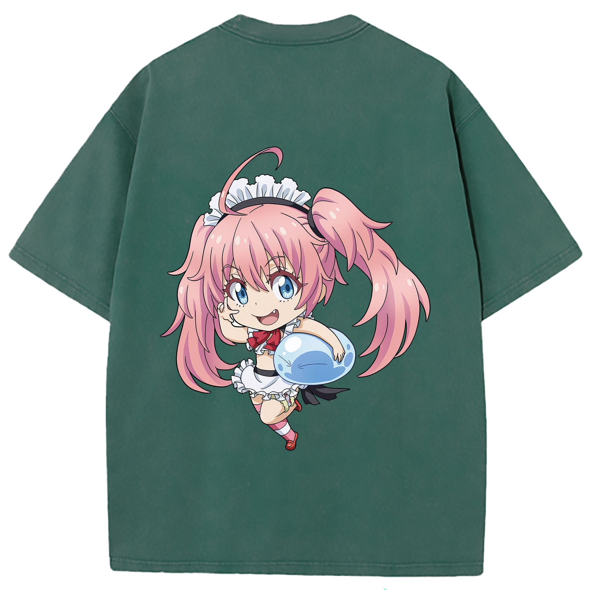 （画像用） 転スラ Regarding Reincarnated to Slime 綿100% ヴィンテージ風 半袖Tシャツ（背面プリント）